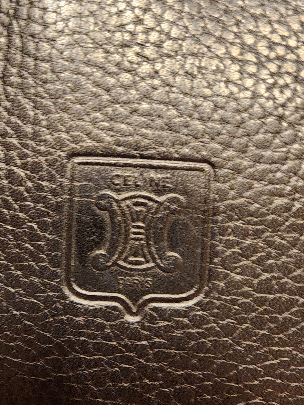 black leather Celine long wallet featuring an embossed Triomphe logo.  - Picture 2 of 16